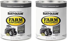 Rust-oleum 313053395376 Rust-oleum 280157-2pk Farm And Implement Enamel Paint Quart Massey Ferguson Gray