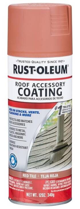 Rust-oleum 313815 12oz Red Roof Accessory Spray Paint Weather Resistant Oil Based Fo