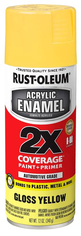 Rust-oleum 316890 Acrylic Enamel 2x Gloss Yellow Paint 12 Ounce General Purpose Spray