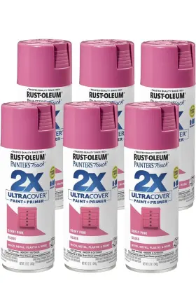 Rust-oleum 320066135332 Berry Pink 2x Ultra Cover Gloss Spray Paint 12oz 6pk