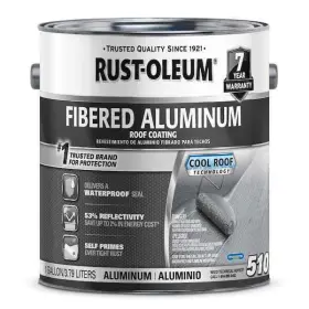 Rust-oleum 320066145935 1 Gal. 2-pack 7-year Fibered Aluminum Reflective Roof Coating Waterproof Seal