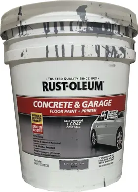 320172 Rust-oleum Concrete And Garage Battleship Gray 5 Gal Damaged
