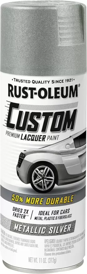 323351 Rust-oleum Metallic Silver Automotive Custom Lacquer Spray Paint 11 Oz Art New