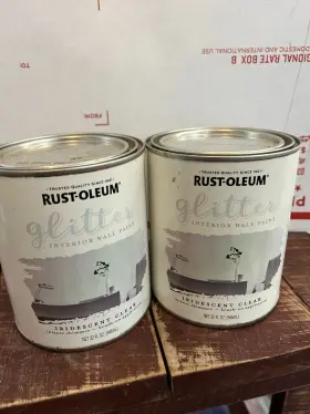 323860 Rust-oleum 2-pack Lot Glitter Interior Wall Paint Iridescent Clear 32oz