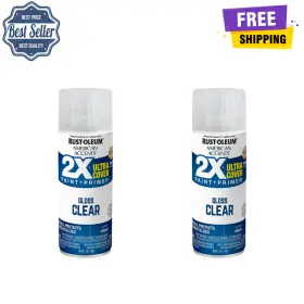 327864 Rust-oleum American Accents 2x Ultra Cover Spray Paint Gloss Clear 12oz 1pack