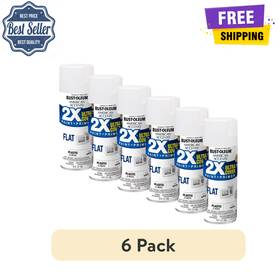 Rust-oleum 327868 6 Pack White Rust-oleum American Accents 2x Ultra Cover Flat Spray Paint 12oz