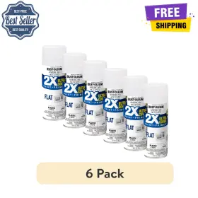 327868 Rust-oleum 6 Pack White American Accents 2x Ultra Cover Flat Spray Paint 12oz