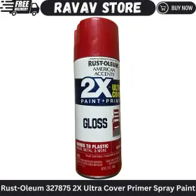 327875 Rust-oleum 2x Ultra Cover Primer Spray Paint Gloss Apple Red 12oz