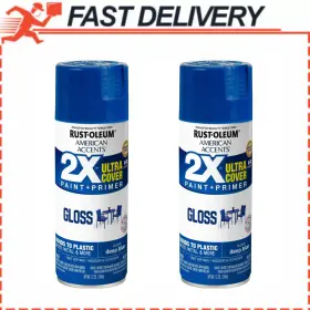 327878 Rust-oleum 2 Pack Deep Blue American Accents 2x Ultra Cover Gloss Spray Paint