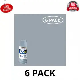 327900 Rust-oleum 6 Pack Winter Gray American Accents 2x Ultra Cover Gloss Spray Paint 12 Oz