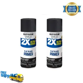327911 Rust-oleum Black Primer American Accents 2x Ultra Cover Flat Spray Paint- 24 Oz