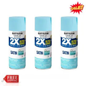 327915 Rust-oleum Aqua American Accents 2x Ultra Cover Satin Spray Paint- 12oz 3 Pack