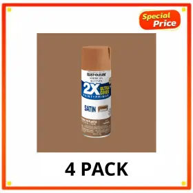 327917 Rust-oleum 2x Ultra Cover Satin Nutmeg Spray Paint And Primer 12 Oz 4-pack