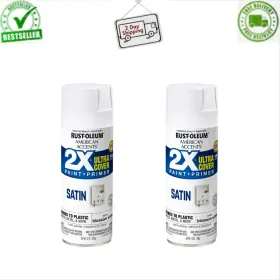 327918 Rust-oleum Blossom White American Accents 2x Ultra Cover Satin Spray Paint - 12 Oz 2pack