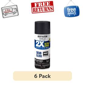 Rust-oleum 327950 6 Pack Rust-oleum American Accents 2x Semi-gloss Black Spray Paint 12 Oz Primer