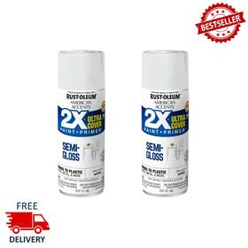 Rust-oleum 327951 White Rust-oleum American Accents 2x Ultra Cover Semi-gloss Spray Paint- 24 Oz