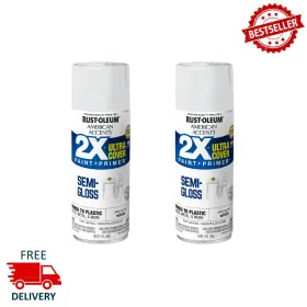 327951 Rust-oleum White American Accents 2x Ultra Cover Semi-gloss Spray Paint- 24 Oz