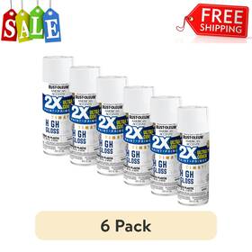 Rust-oleum 328373 Rust-oleum White Spray Paint 2x Ultra Cover High Gloss Multi-surface 6 Pack