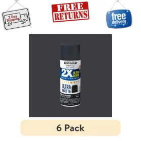 328399 Rust-oleum 6 Pack Slate Ultra Matte Spray Paint 2x Cover Primer