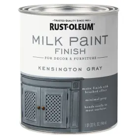 331053 Rust-oleum Matte Kensington Gray Water-based Acrylic Milk Paint 1 Qt