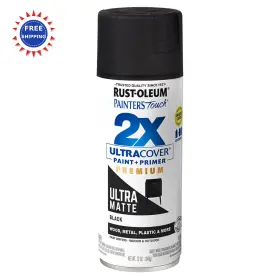 331182 Rust-oleum Spray Paint 12 Oz Ultra Matte Black Painter S Touch 2x Cover