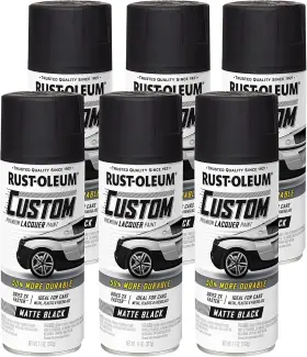 332289  Rust-oleum Automotive Custom Lacquer Spray Paint 11 Oz Matte Black 6pack