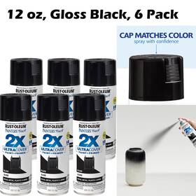Rust-oleum 334026-6pk Rust-oleum Painters Touch 2x Ultra Cover Spray Paint 12 Oz Gloss Black 6 Pack