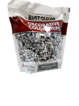 336054 Rust-oleum 1 Lb. Metallic Silver Decorative Color Chips New