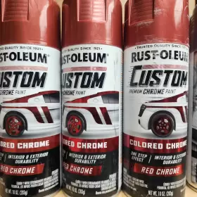 340561 Rust-oleum 4 Ct Automotive Custom Chrome Spray Paint 10 Oz Red