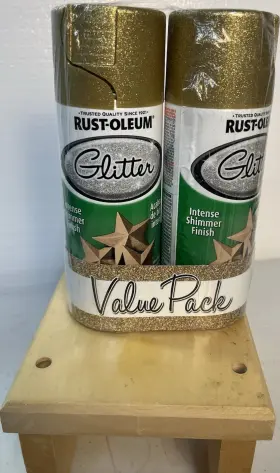 341675 Rust-oleum Gold Glitter Spray Paint Intense Shimmer Finish 2 Pack