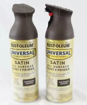 342512 Rust-oleum Lot Of 2 Universal Satin Spray Paint 12oz Espresso Brown
