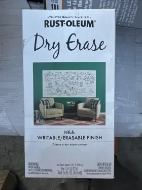 342595 Rust-oleum Dry Erase Kit Writeable Erasable Finish Walls- Doors-more 16 Fl Oz