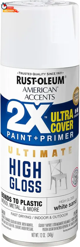 344688 Rust-oleum American Accents Spray Paint 12 Oz High Gloss White Sand 72
