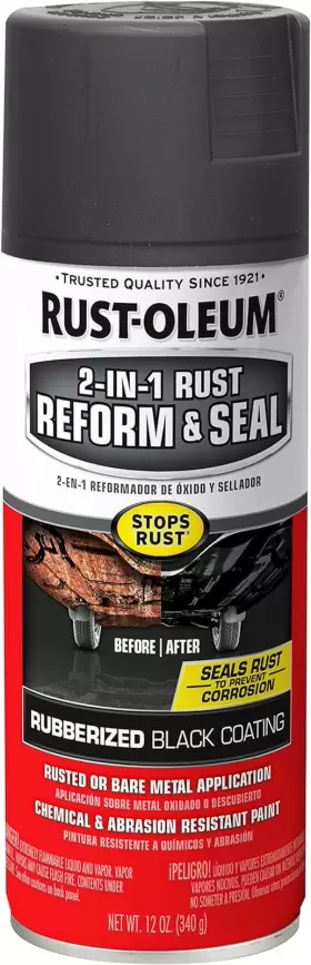 344713 Rust-oleum Automotive 2-in-1 Reform And Seal Spray 12 Oz Flat Black