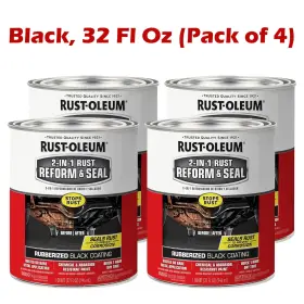 Rust-oleum 344763-4pk Automotive 2-in-1 Reform And Seal Quart Black 32 Fl Oz Pack Of 4