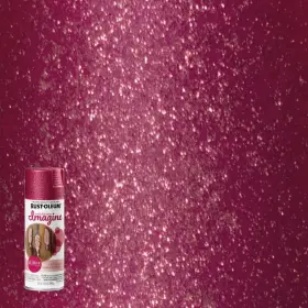 345703 Rust-oleum Imagine Craft Glitter Spray Paint Pink 10.25 Oz Multi Surface Use
