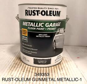 Rust-oleum 349353 Rust-oleum Metallic Garage Floor Paint Primer Gunmetal Gal Dented Can