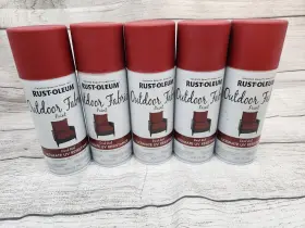 352115 Rust-oleum 5 Cans Rustoleum Dark Red 12oz. Outdoor Fabric Spray Paint. Uv Resistance