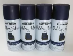 352116 Rust-oleum 4 Cans Rustoleum Navy Blue 12oz Outdoor Fabric Spray Paint. Uv Resistant
