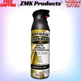 353091 Rust-oleum Metallic Gunmetal Gray Matte Primer Spray Paint 11oz