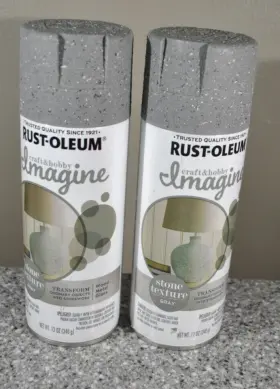 354037 Rust-oleum Imagine Stone Texture Gray Paint 12oz 2 Pack New #354037
