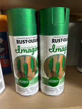 354070 Rust-oleum New 2-pack Lot Imagine Kelly Green Craft And Hobby Glitter Spray Paint
