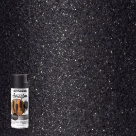 354075 Rust-oleum Imagine Glitter Midnight Black Spray Paint 10.25 Oz - Total Qty 4