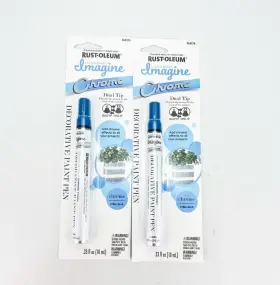 364274 Rust-oleum 354553 Imagine Chrome Decor Paint Pens Steel Blue Dual Tip Lot Of 2