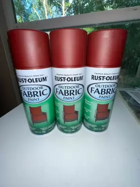 358831 Rust-oleum 3 Cans Outdoor Fabric Paint - Dark Red Brand New Ultimate Uv
