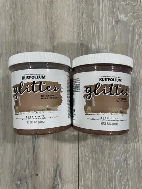 360218 Rust-oleum Glitter Interior Wall Paint 28 Oz Rose Gold 1 Quart Lot Of