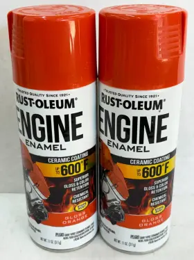 363570 Rust-oleum Lot Of 2 Rustoleum Gloss Chevy Orange Engine Enamel Ceramic Coating