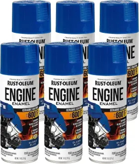 363574 Rust-oleum Engine Enamel Spray Paint 11oz Gloss Blue 600 F - 6 Pack