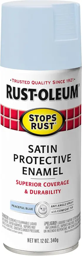 365145 Rust-oleum Stops Spray Paint 12 Oz Satin Peaceful Blue