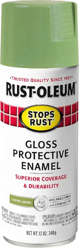365146 Rust-oleum Stops Spray Paint 12 Oz Gloss Laurel Green